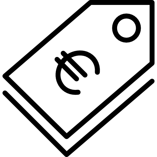 Icoon tarieven - Prijskaartje met euroteken Attribute: Euro icons created by Vignesh Oviyan - Flaticon