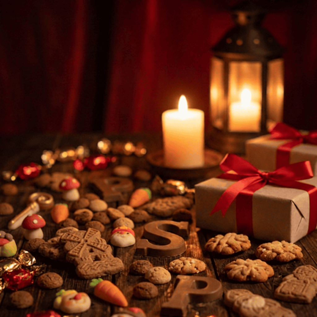 Sinterklaas snoepgoed met kaars
