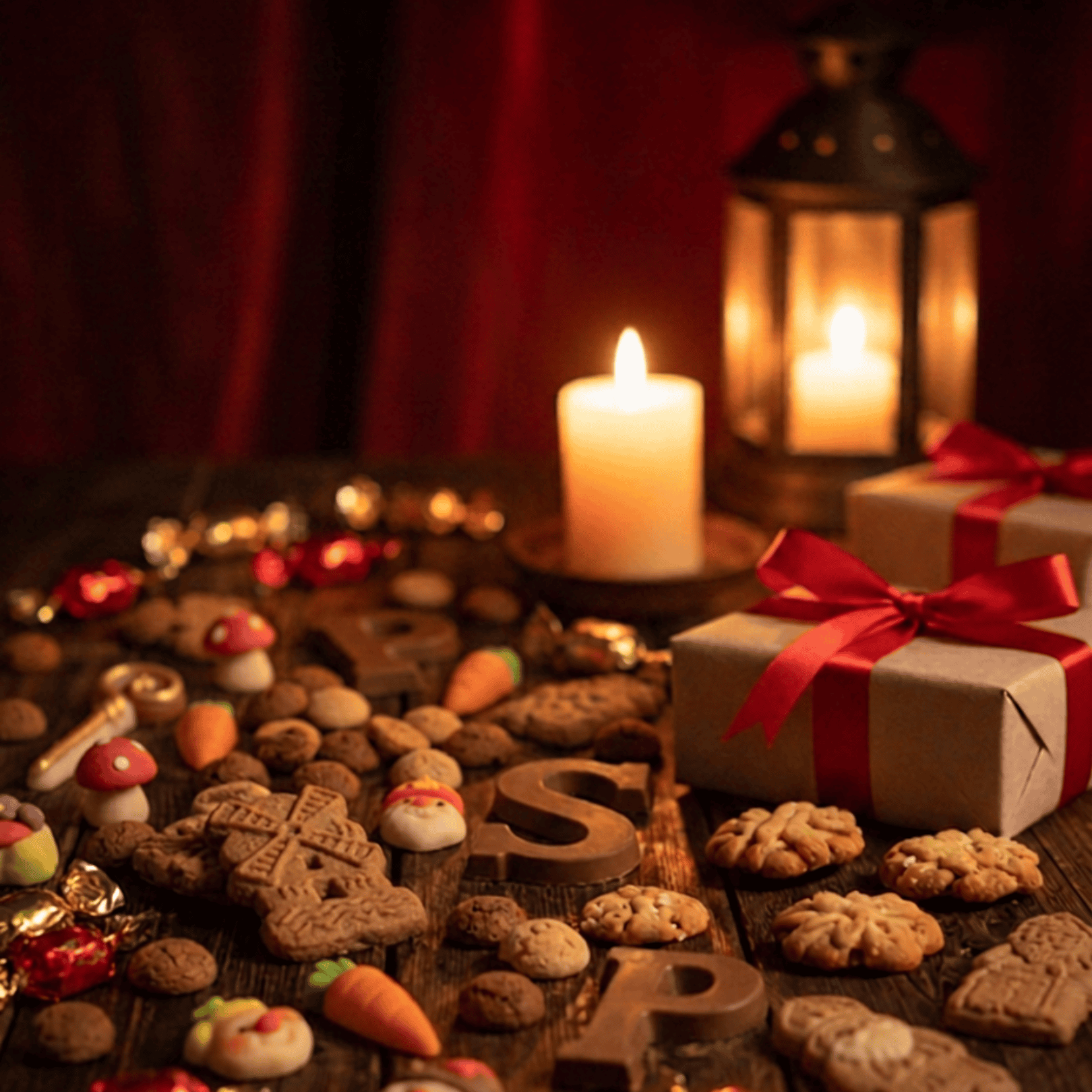 Sinterklaas snoepgoed met kaars